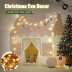 Kids Play Tent Indoor: with Brown Checkered, Rainbow Tissue Garland, Star Lights - Image 3
