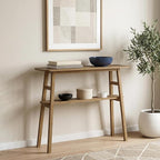 39.4" Solid Bamboo Entryway Console Table, Sofa Table Behind Couch, Narrow - Image 9