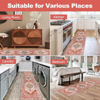 Yamaziot Washable Runner Rug, 2x8 Non-Slip Boho Vintage Hallway Kitchen Rug | - Image 8