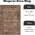 6x9 Brick Red Vintage Floral Washable Area Rug - Image 2