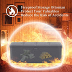 DocSafe Storage Ottoman Bench, Fireproof＆Waterproof Folding Bench - Image 7