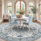 RELEANY Washable Area Rug, Round 10ft, Water Repellent, Pet Friendly, Vintage - Image 3