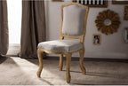 Baxton Studio Chateauneuf French Vintage Cottage Weathered Oak Linen - Image 2