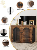Hzuaneri 44.1" Wooden Dog Crate Furniture, Indoor Dog Kennel Dogs Cage - Image 7