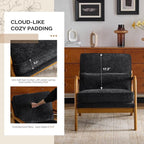 VINGLI Chenille Mid-Century Modern Accent Chair Set of 2, Cute Reading Arm Chair - Image 6