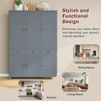74.8''H High Freestanding Kitchen Pantry, Wooden Kitchen Organizers Cupboard - Image 8