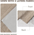 MIULEE Copper Brown Pinch Pleated 100% Blackout Linen Curtains 40x63 Inches | - Image 5