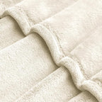 BEDELITE Fleece Blanket Soft Plush Oversized Bed Blanket Cream 120"x120" | - Image 4
