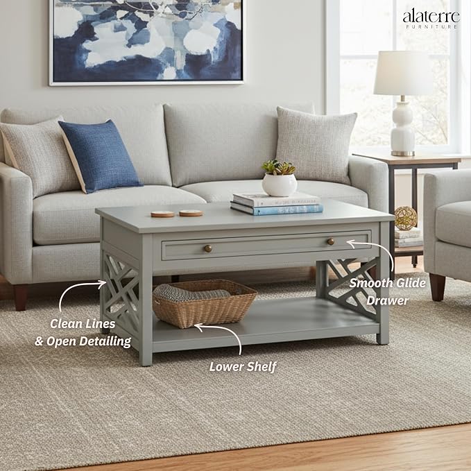 Alaterre Furniture Coventry Classic 36-Inch Wood Coffee Table - Image 4