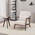 Beige Midcentury Modern Accent Chair by HRVEOCEI