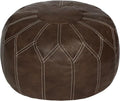 Thgonwid Unstuffed Moroccan Faux Leather Pouf Ottoman by Thgonwid