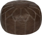 Thgonwid Unstuffed Moroccan Faux Leather Pouf Ottoman by Thgonwid