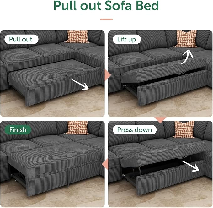 HONBAY Modular Sectional Sleeper Sofa - Image 6