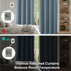 Simplebrand Ava Stone Blue Short Blackout Curtains - Image 6