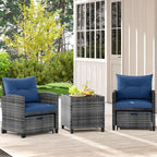 Tangkula 5 Pieces Patio Conversation Set, PE Wicker Rattan Outdoor Furniture Set - Image 3