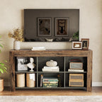 LITTLE TREE TV Stand with Storage, 63-Inch Entertainment Center with Shelves - Image 2