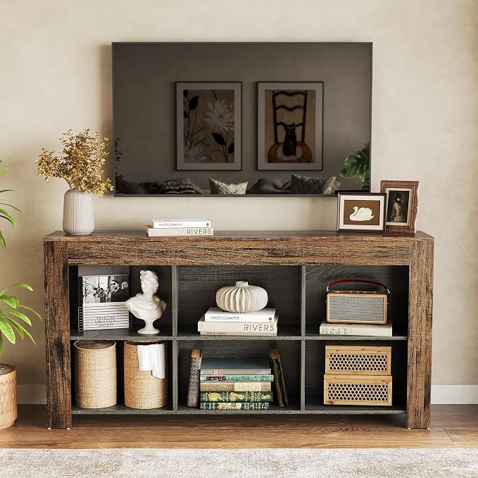 LITTLE TREE TV Stand with Storage, 63-Inch Entertainment Center with Shelves - Image 2
