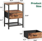 Huuger Night Stand with Fabric Drawer, Side Table with Mesh Shelf, Bedroom - Image 3