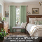 Sage Green Curtains 38 Inch Wide - Image 2
