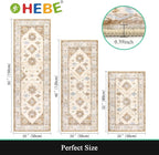 HEBE Boho Kitchen Rugs Set of 3, Non Slip Washable Kitchen Mats - Image 2