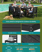 SERWALL Patio Dining Sets for 6 Person, HDPE Dining Set - Image 5