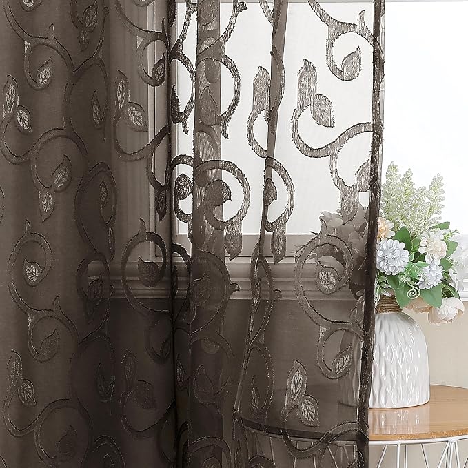 Furman Chocolate Sheer Curtains 84 inches Long - Image 7