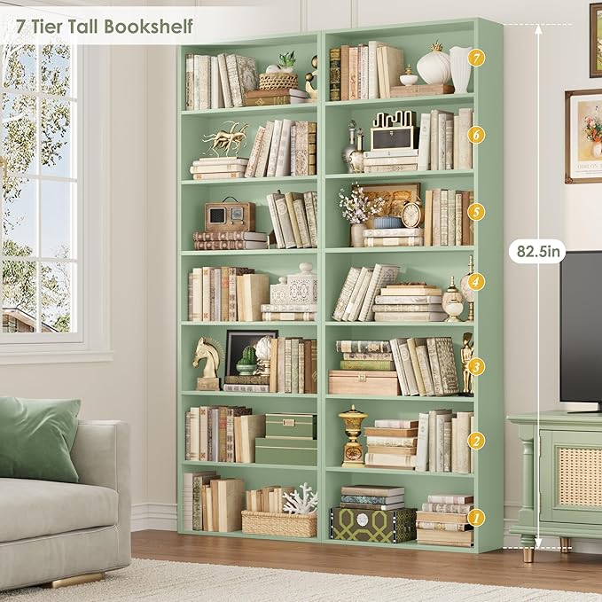 FACBOTALL 82" Tall Bookshelf, 7-Tier Open Shelves Bookcase, Freestanding - Image 5