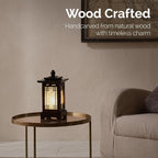 Antique Alive Traditional Korean Wood Lamp | Handmade Asian Oriental Table - Image 2