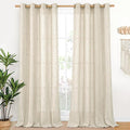 YoungsTex Linen Curtains 84 Inches Long Light Filtering, Semi Sheer Drapes | by YoungsTex