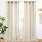 Extra Long Linen Curtains 102 Inch Length by YoungsTex