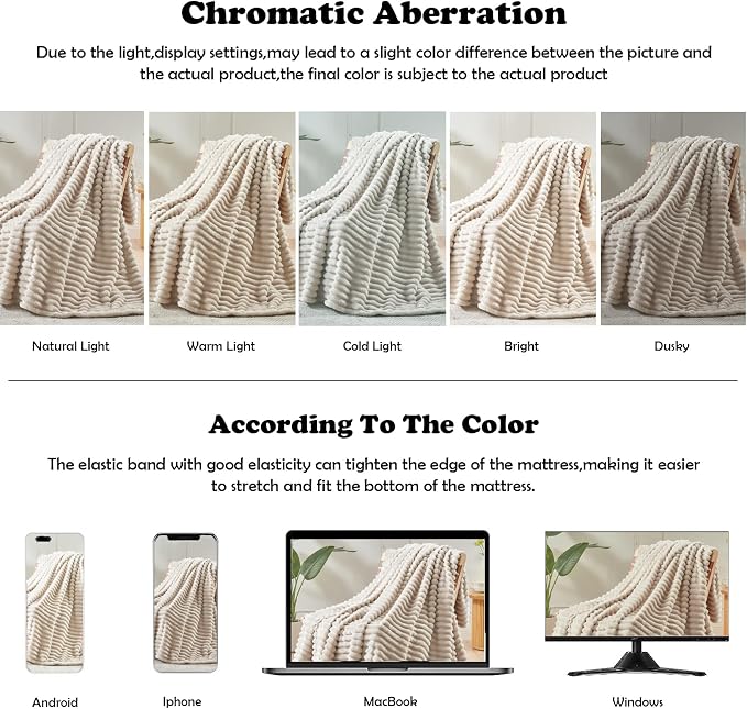 NEWCOSPLAY Fleece Ribbed Cozy King Blanket - Image 6