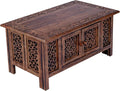 Hand-Carved Wooden Coffee Table – 36” x 18” Rectangular Mango Wood Center Table by TheWoodify
