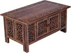 Hand-Carved Wooden Coffee Table – 36” x 18” Rectangular Mango Wood Center Table by TheWoodify