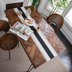 Macrame Table Runner Cream Beige and Black Boho Table Runners - Image 7