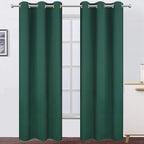 Dark Green Thermal Blackout Curtains/38 x 84 Inch/Set of 2 Panels Room by Lemomo