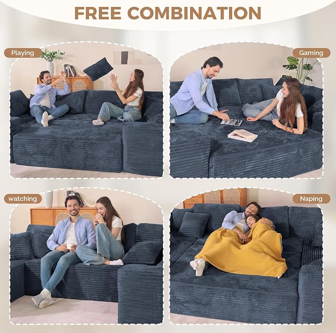 Luxanimarion 136'' Large Sectional Cloud Couches - Image 6