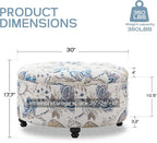 HUIMO 30-Inch Round Storage Ottoman, Modern Button Tufted Coffee Table - Image 2