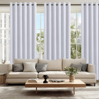 Blackout Curtains for Bedroom 70 x 84 Inches 2 Panels Greyish White | Room - Image 6