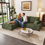 95" Cloud Sectional Couch with L-Shape Chaise, Modular Comfy Sofa Chaise Longue by ODUWA