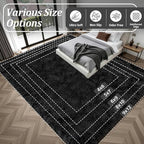 Area Rug Living Room Bedroom: 6x9 Fluffy Plush Shag Carpet Black | - Image 9