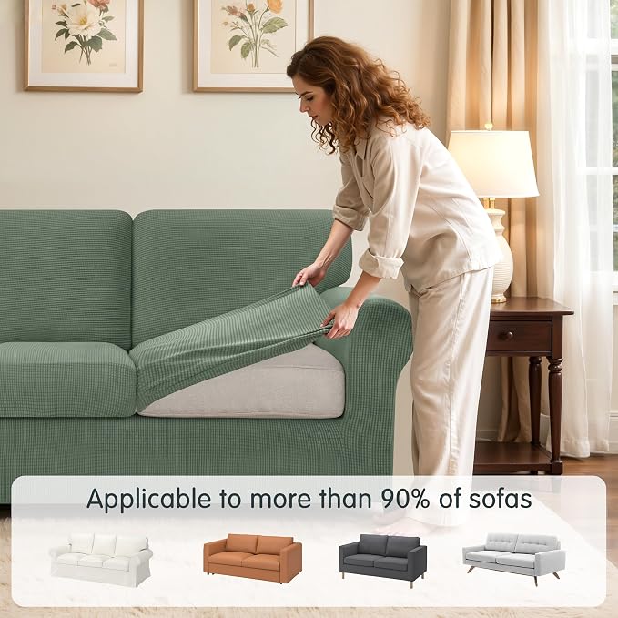 SUBRTEX 7 Pieces Stretch Sofa Slipcover Sets Couch Cover Sets Backrest Cushion - Image 4