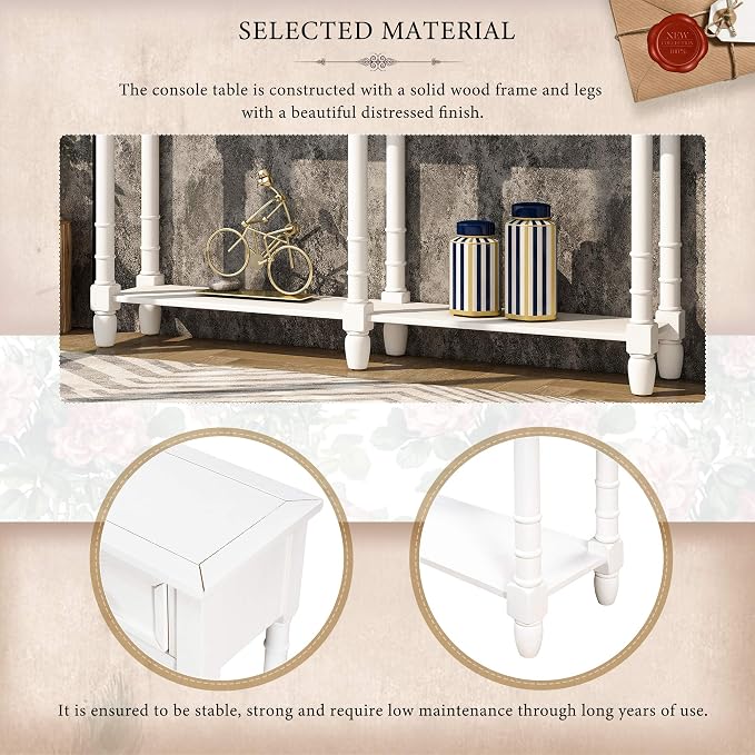 Merax Retro Console Table Sofa Table - Image 6