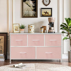 5-Drawer Dresser for Bedroom, Anti-Tip Wide Storage Organizer Fabric Chest of - Image 2