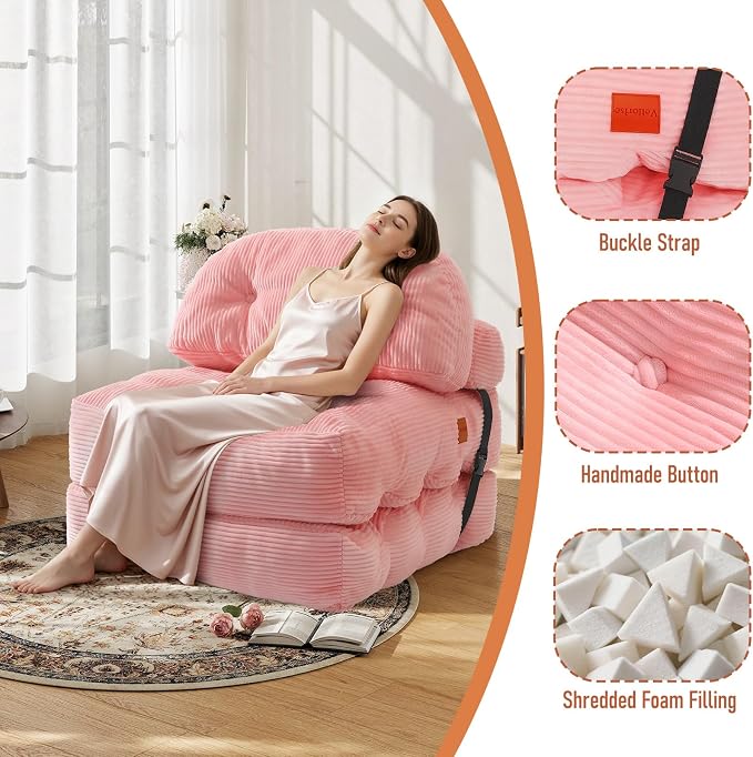 Folding Sofa Bed, Convertible Sleeper Chair - Image 5