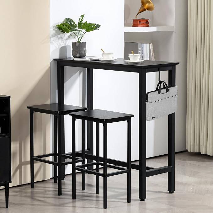 Finnhomy Bar Table Set, 39.3" Pub Table High Top Table, Rectangular Bar Height - Image 3