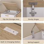 ModernMate 3-in-1 Folding Desk & File Cabinet, Fluted Multi-Storage Workspace - Image 4