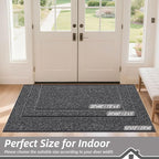 BEQHAUSE Dirt Trapper Door Mat 32"x72", Non-Slip Washable Doormat, Charcoal | - Image 2