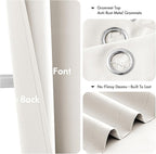 MIULEE Blackout Curtains for Bedroom 2 Panels 34 x 72 Inch Long Ivory | Thermal - Image 4