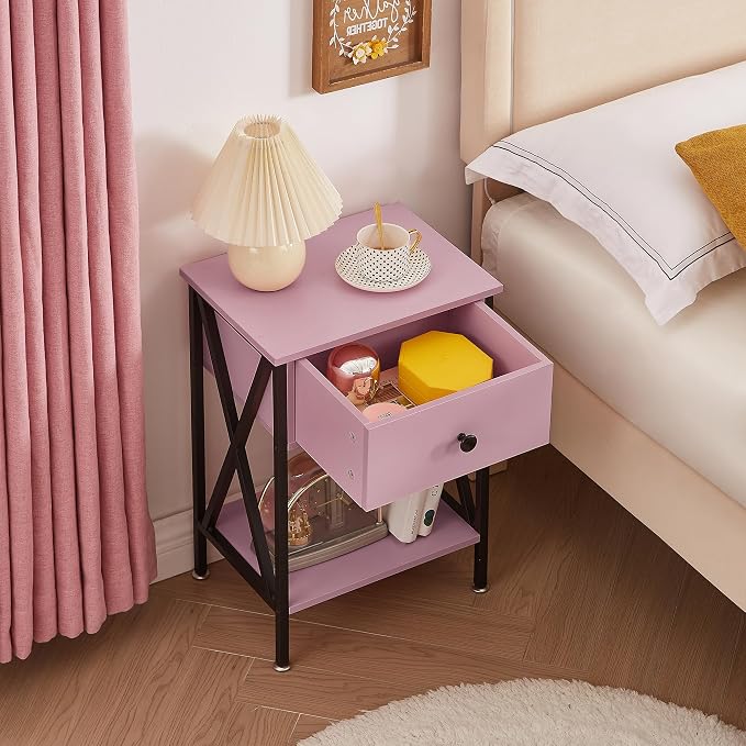 VECELO Nightstands Set of 2, Modern Bedside End Tables, Night Stands - Image 6