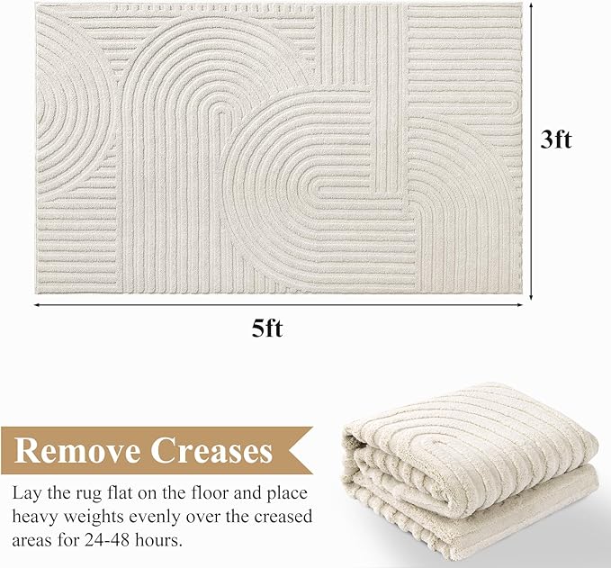Pauwer 3x5 Area Rugs for Living Room, Modern Non Slip Washable Rug, Soft Fluffy - Image 2